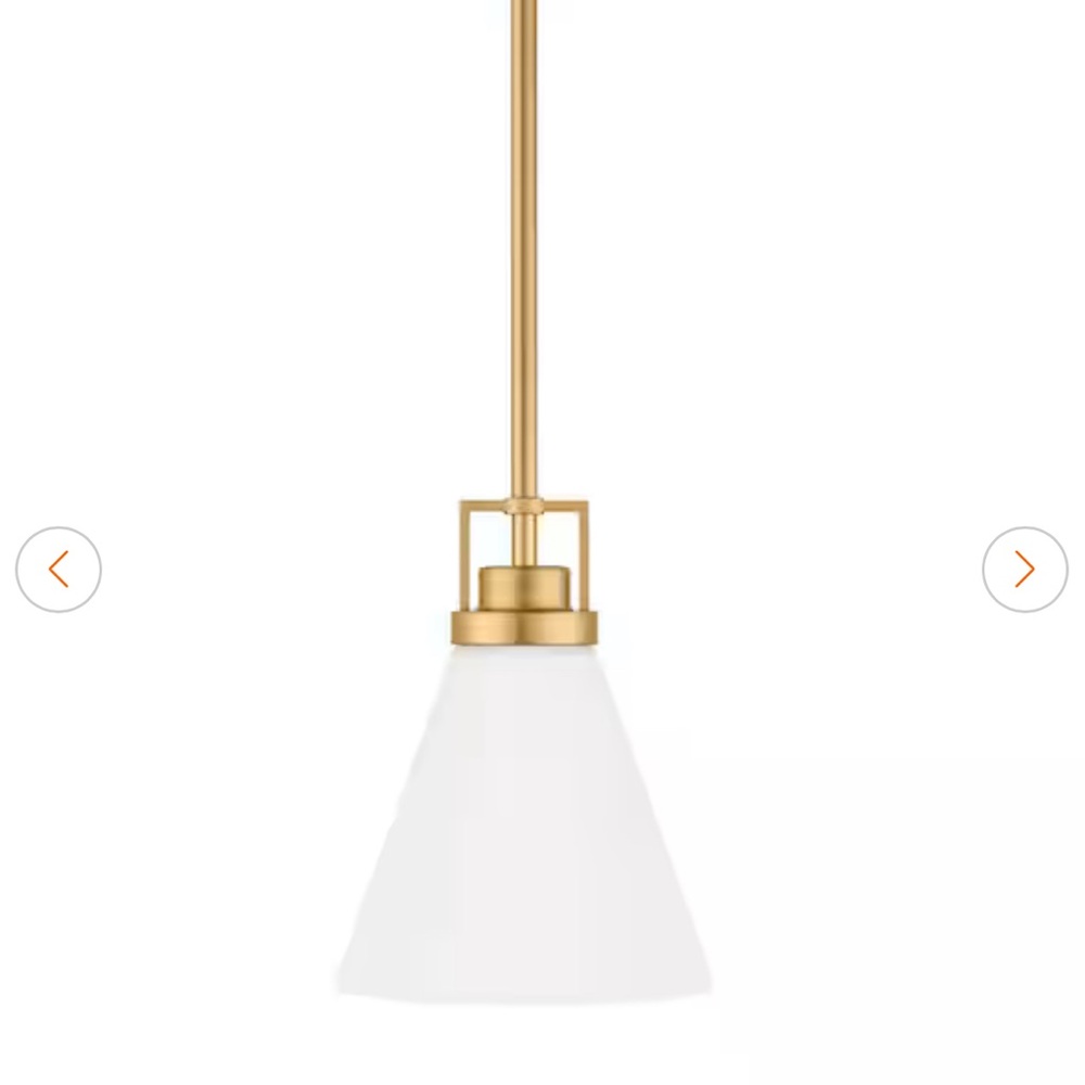 Clermont 1-Light Satin Brass Shaded Pendant Light  (NIB)